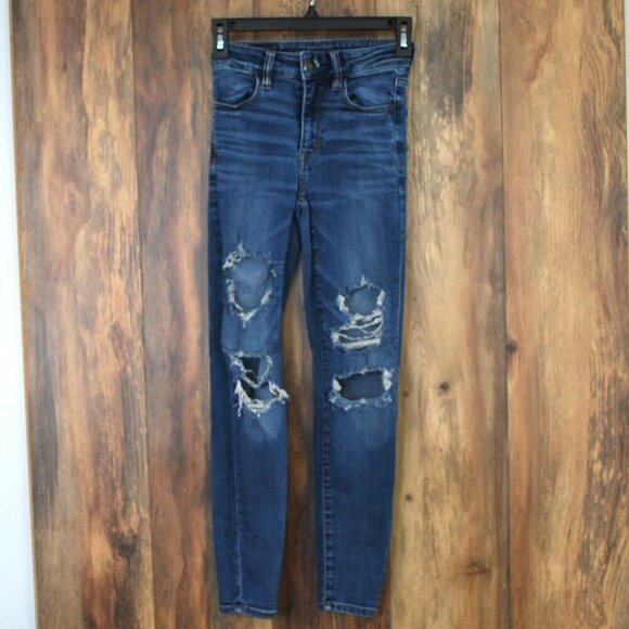 American Eagle Next Level Stretch Hi Rise Jegging Jeans 0 - Picture 2 of 6